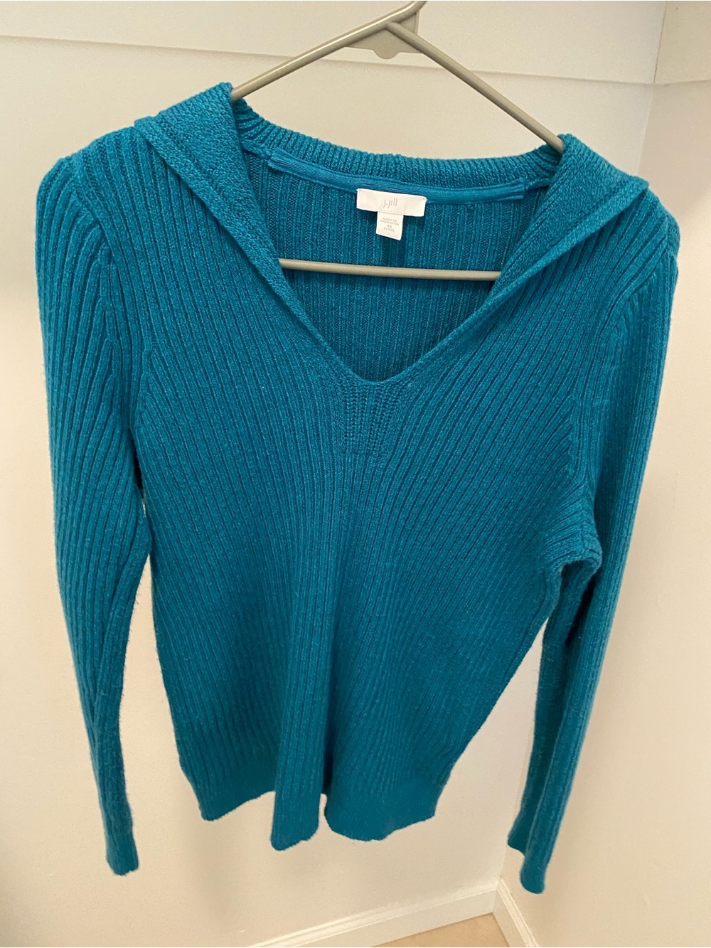 J.Jill V Neck Sweater with Johnny Collar XSP